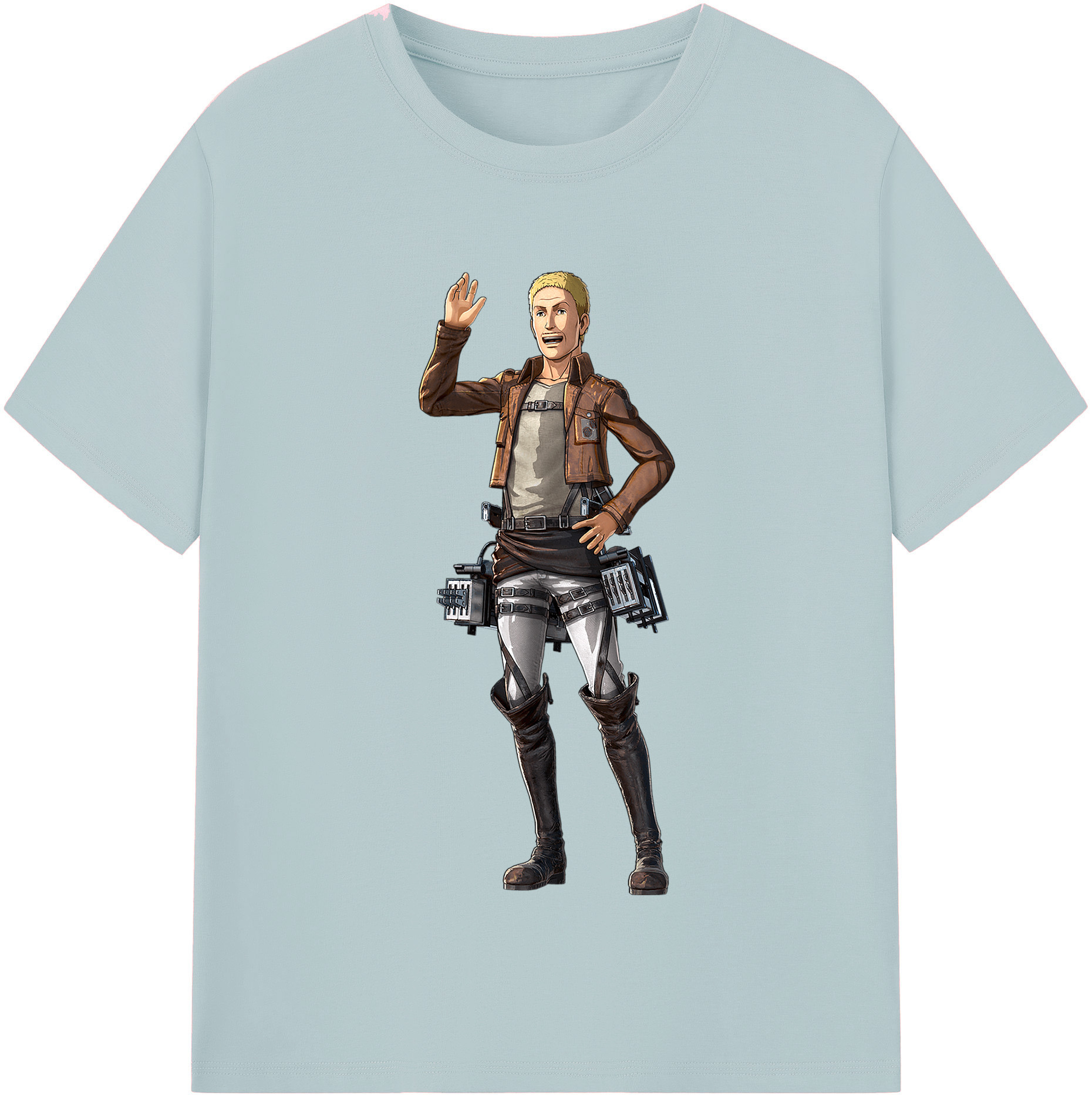 （画像用） 進撃の巨人 ハンネス Attack on Titan Hannes 綿100％半袖Tシャツ（フロントプリント）